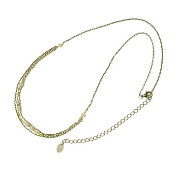 San - Links of Joy's Halskæde i sterlingsølv m.14kt guld & ferskvandsperler 42+8cm