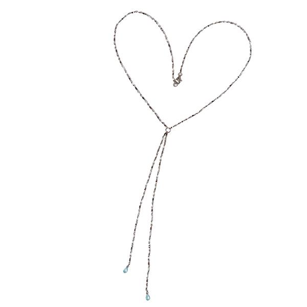 San - Links of Joy\'s Halskæde i rhodineret sterlingsølv med topas 42cm