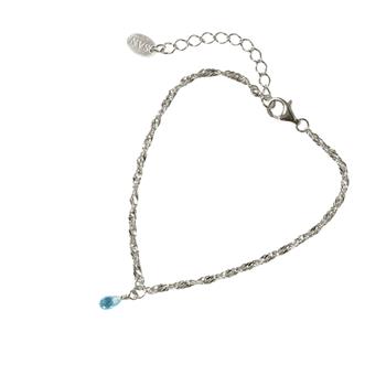 San - Links of Joy's Armbånd i Rhodineret Sterlingsølv med Topas 18+4cm
