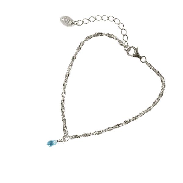 San - Links of Joy\'s Armbånd i Rhodineret Sterlingsølv med Topas 18+4cm