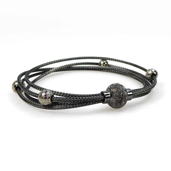 San - Links of Joy\'s Armbånd & halskæde - 4 rk. med Magnetlås-Oxyderet/sort Rhodineret 17cm