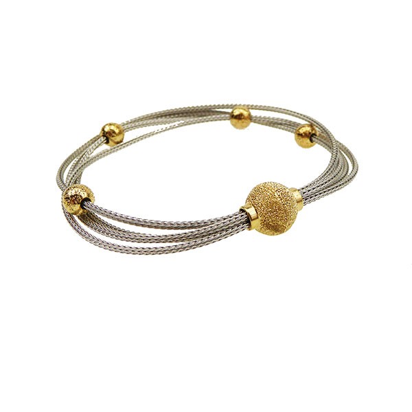San - Links of Joy\'s Armbånd & halskæde - 4 rk med Magnetlås - Rhodineret/forgyldt 17cm
