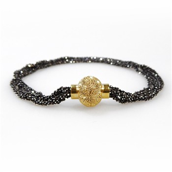 San - Links of Joy's Armbånd & Halskæde med Magnetlås - 4 rk.DiamondCut-Oxyderet/Forgyldt 22cm
