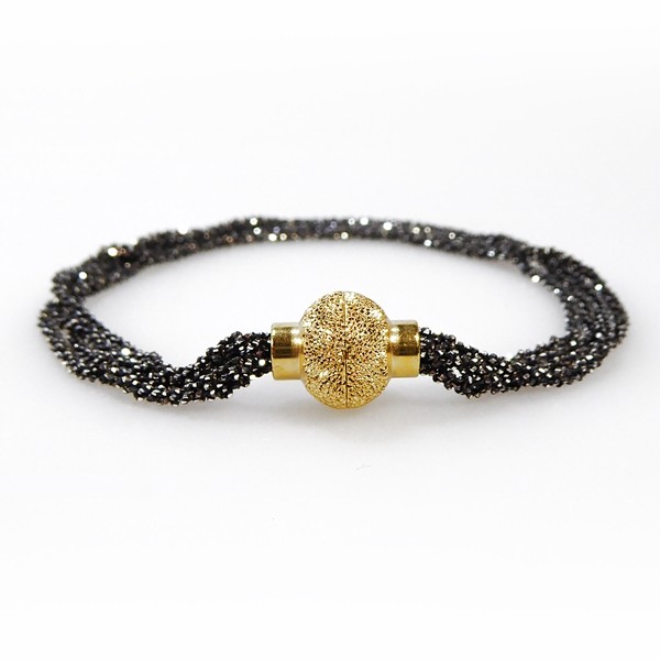 San - Links of Joy\'s Armbånd & Halskæde med Magnetlås - 4 rk.DiamondCut-Oxyderet/Forgyldt 20cm