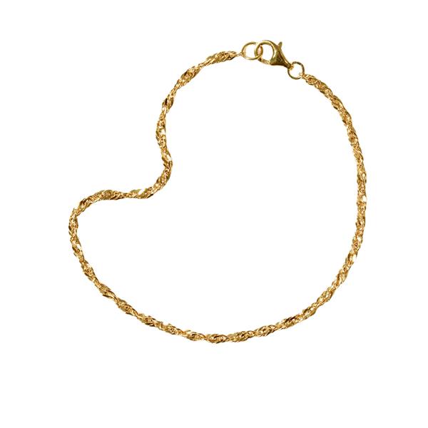 San - Links of Joy\'s Singapore kæde 2mm - Armbånd & Halskæde - 925/Forgyldt 19cm