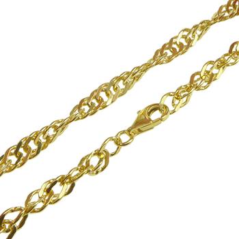San - Links of Joy's Singapore chain 5mm - Armbånd & halskæde - 925/Forgyldt 55cm
