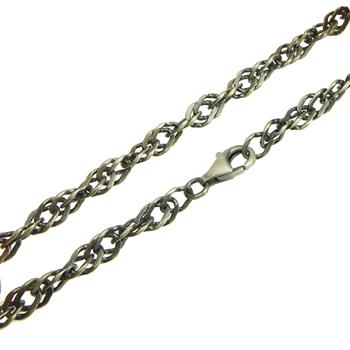 San - Links of Joy's Singapore chain 5mm - Armbånd & halskæde - 925/Let oxyderet 21cm