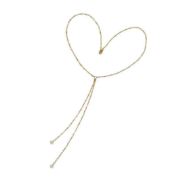 San - Links of Joy\'s Halskæde i forgyldt sterlingsølv med ferskvandsperler 40cm
