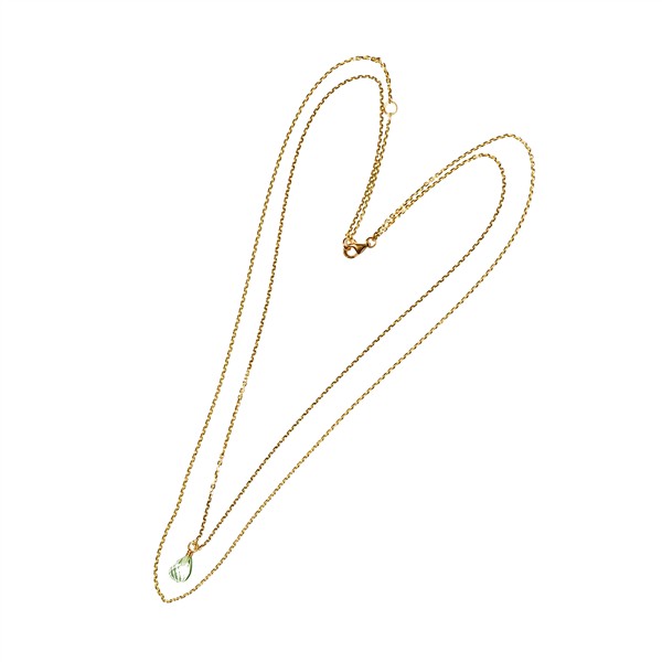 San - Links of Joy\'s 2 i 1 Forgyldt halskæde med Grøn ametyst 42/45cm