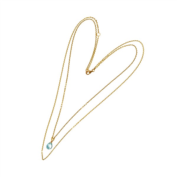 San - Links of Joy\'s 2 i 1 Forgyldt halskæde med Topas 42/45cm
