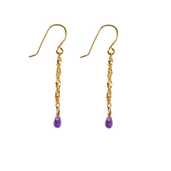 San - Links of Joy\'s 18kt øreringe med Facetteret Ametyst 