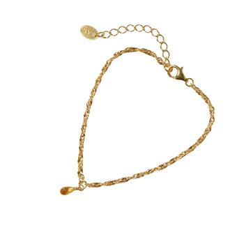 San - Links of Joy's Armbånd i Forgyldt Sterlingsølv med Citrin 18+4cm