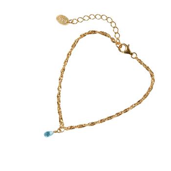 San - Links of Joy's Armbånd i Forgyldt Sterlingsølv med Topas 18+4cm