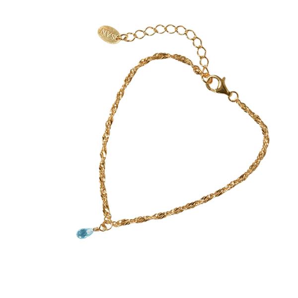 San - Links of Joy\'s Armbånd i Forgyldt Sterlingsølv med Topas 16+4cm