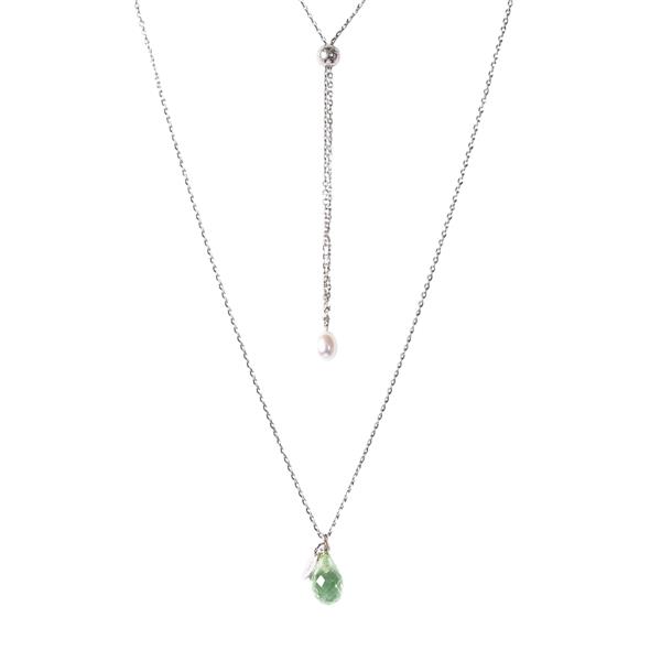 San - Links of Joy\'s Halskæde i rhodineret sterlingsølv med Grøn ametyst - More than one 80cm