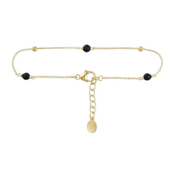 Blicher Fuglsang\'s Armbånd i forgyldt sølv med sort onyx