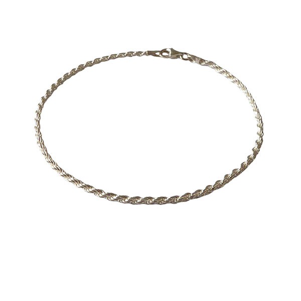 San - Links of Joy\'s 2mm Bjørn Borg - Cordel kæde i Blank sterlingsølv Armbånd & Halskæde 19cm
