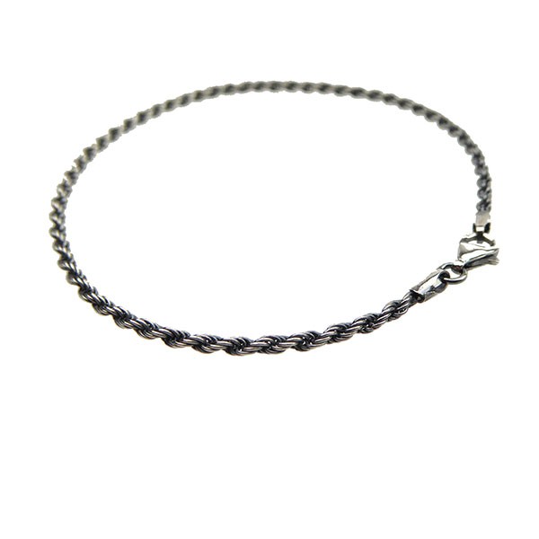 San - Links of Joy\'s 2 mm Bjørn Borg - Cordel kæde i Let Oxyderet Sterlingsølv - Armbånd & Halskæde 21cm