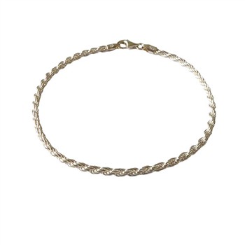 San - Links of Joy's 2,5mm Bjørn Borg - Cordel kæde i Blank Sterlingsølv - Armbånd & Halskæde 21cm