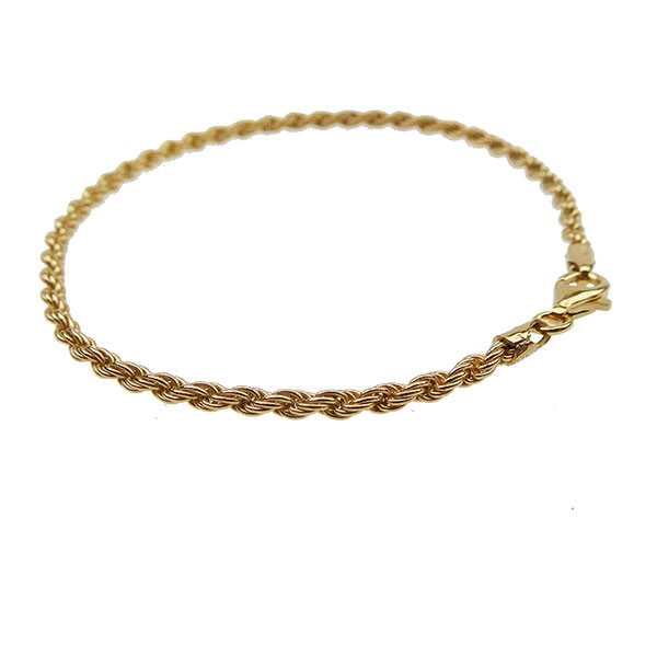San - Links of Joy\'s 2,5 mm Bjørn Borg - Cordel kæde i Forgyldt Sterlingsølv - Armbånd & Halskæde 17cm