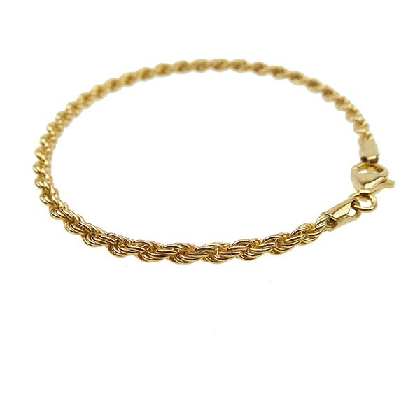 San - Links of Joy\'s 3 mm Bjørn Borg - Cordel kæde i Forgyldt Sterlingsølv - Armbånd & Halskæde 18cm