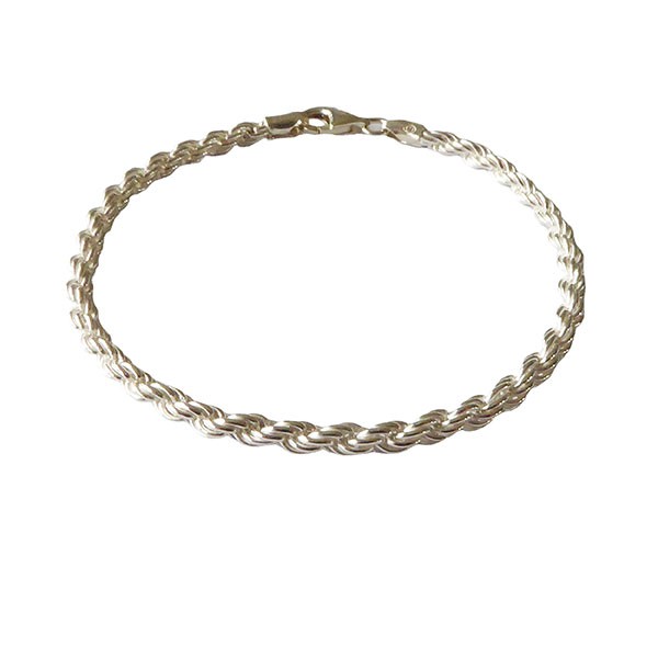 San - Links of Joy\'s 3,5mm Bjørn Borg - Cordel kæde i Blank Sterlingsølv Armbånd & Halskæde 17cm