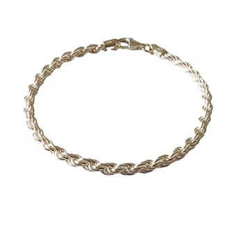 San - Links of Joy's 4mm Bjørn Borg - Cordel kæde i Blank Sterlingsølv Armbånd & Halskæde 23cm