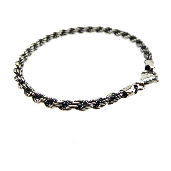 San - Links of Joy\'s 4mm Bjørn Borg - Cordel kæde i Let Oxyderet Sterlingsølv Armbånd & Halskæde 22cm