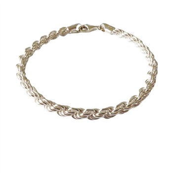 San - Links of Joy's 5mm Bjørn Borg - Cordel kæde i Blank Sterlingsølv Armbånd & Halskæde 23cm