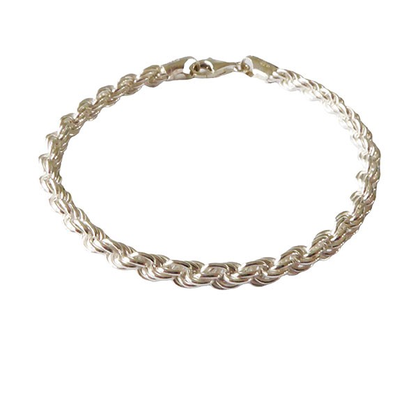 San - Links of Joy\'s 5mm Bjørn Borg - Cordel kæde i Blank Sterlingsølv Armbånd & Halskæde 19cm