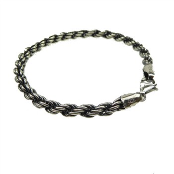 San - Links of Joy's 5mm Bjørn Borg - Cordel kæde i Let Oxyderet Sterlingsølv Armbånd & Halskæde 23cm