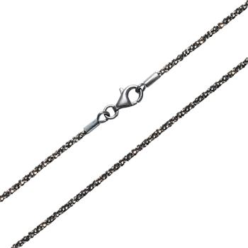 San - Links of Joy's Armbånd eller halskæde - Oxideret/925-DiamondCut=1,8mm  90cm