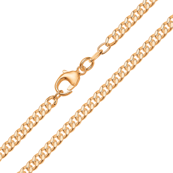 Støvring Design\'s Sølvforgyldt panser halskæde, ca 3 mm og længde 60 cm