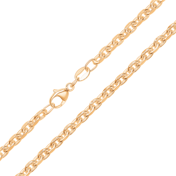 Støvring Design\'s Sølvforgyldt anker halskæde, bredde ca 2,5 mm og 60 cm