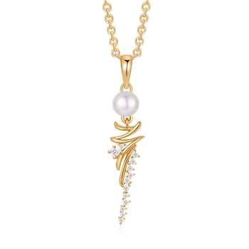 Støvring Design's Sølvforgyldt halskæde med perle og zirkonia