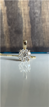 L&G's Vedhæng 14 karat rød guld BLOOM med brillanter med sølv forgyldt kæde