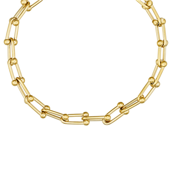 Blicher Fuglsang's Halskæde i stål, belagt med 14 K guld Chunky