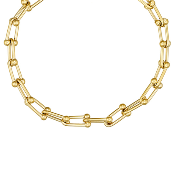 Blicher Fuglsang\'s Halskæde i stål, belagt med 14 K guld Chunky