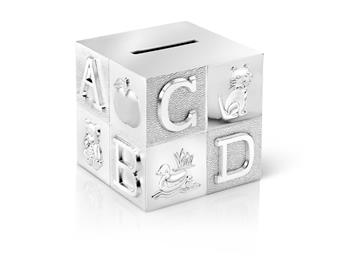 Noa Kids's Sparebøsse Cube  sølvfarvet