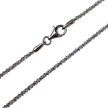 San - Links of Joy's Armbånd & halskæde - Rhodium/925-DiamondCut=1,8mm diameter 45cm