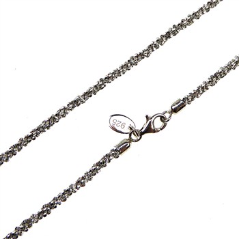 San - Links of Joy's Armbånd & halskæde - Rhodium/925 DiamondCut=2,8mm diameter 80cm