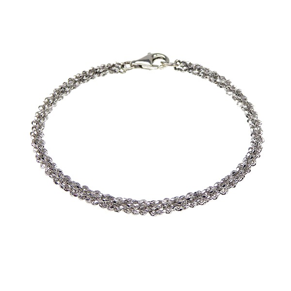 San - Links of Joy\'s Armbånd & halskæde - Rhodium/925- DiamondCut=3,8mm diameter 22cm