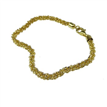 San - Links of Joy's Armbånd & halskæde - Goldplated/925-DiamondCut=3,8mm diameter 60cm