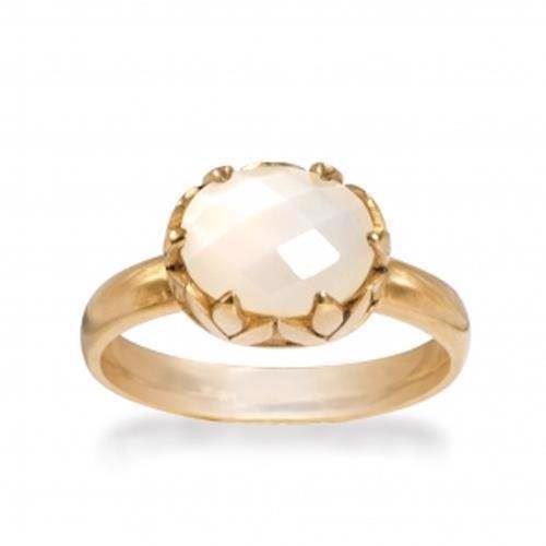 Image of forgyldt sølv Lotus Fingerring Blank fra Rabinovich