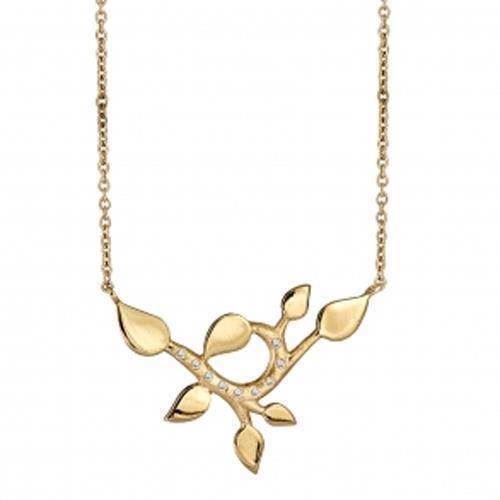 Image of forgyldt sølv Sparkling Leaves Collier Blank fra Rabinovich