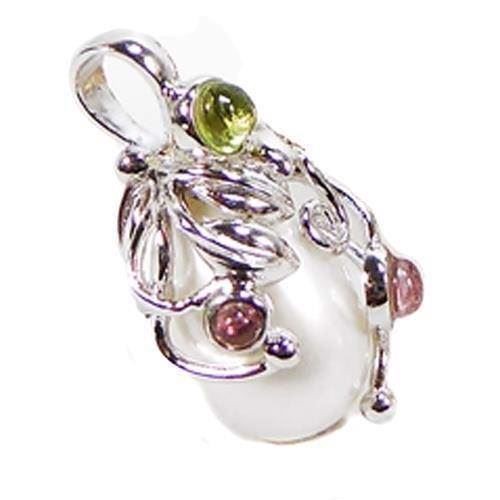 Image of 925 sterling sølv vedhæng med hvid perle fra San Design