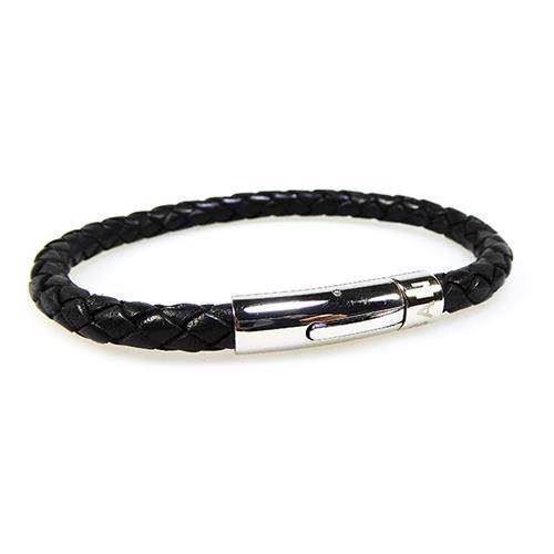 Læder/rustfri stål Men\'s Jewellery by San armbånd blank fra San Design, 21 cm langt - 5,6 mm tykt