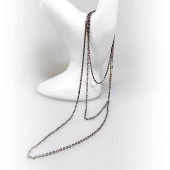 925 sterling sølv  halskæde sort rhodineret fra San Design