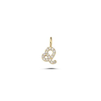 Løve vedhæng i 14 karat rødguld med 0,104 ct brillanter