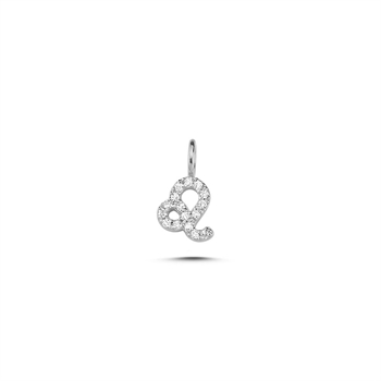 Løve vedhæng i 14 karat hvidguld med 0,104 ct brillanter